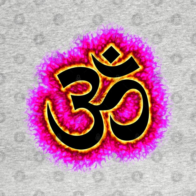 pink Om fire symbol by DrewskiDesignz